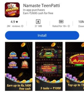 Namaste teen patti app